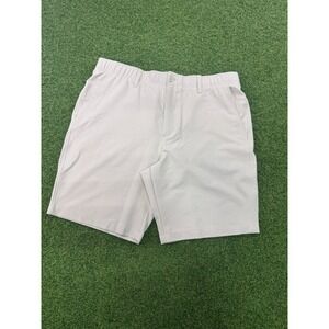 Under Armour Mens Golf Shorts Beige Flat Front Performance Size 38 Stretch Light